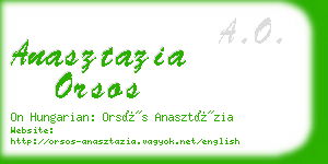 anasztazia orsos business card